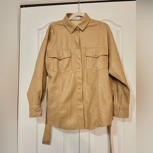 Mango leather look belt jacket/shirt